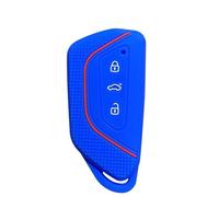 Car Key Cover For VW For Golf 8 Mk8 GTI GTD R ID3 ID4 2020 For Skoda For Octavia For Seat For Leon Silicone Car Key Case Fob Holder Cover PYPFQUMQGR(Blue)