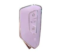 Car Key Cover For VW For Golf 8 MK8 ID.3 ID.4 For Cupra For Skoda 3Button Soft TPU Car Full Protection Key Case Cover PYPFQUMQGR(Purple)