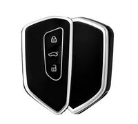 Car Key Cover For VW For Golf 8 MK8 ID.3 ID.4 For Cupra For Skoda For Octavia A8 For SEAT For Leon MK4 For Formentor For Tarraco Key Cover Fashion TPU Car Key Case PYPFQUMQGR(Black silver1)