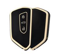 Car Key Cover For VW For Golf 8 MK8 ID.3 ID.4 For Cupra For Skoda For Octavia A8 For SEAT For Leon MK4 For Formentor For Tarraco Key Cover Fashion TPU Car Key Case PYPFQUMQGR(Black gold)
