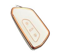 Car Key Cover For VW For Golf 8 MK8 ID.3 ID.4 For Cupra For Skoda For Octavia A8 For SEAT For Leon MK4 2020 2021 For Formentor For Tarraco ABS Car Key Case Cover PYPFQUMQGR(TPU White1)