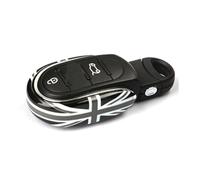 Car Key Cover Key Case Keychain Smart Remote Fob Shell Compatible with Mini Cooper After 2014 Third Generation F Series F54 F55 F56 F57 F60 PJ01 (Key Shell Type A, Grey Union Jack)