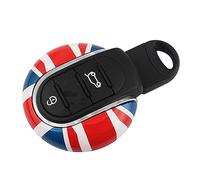 Car Key Cover Key Case Keychain Smart Remote Fob Shell Compatible with Mini Cooper After 2014 Third Generation F Series F54 F55 F56 F57 F60 PJ01 (Key Shell Type B, Red Union Jack)