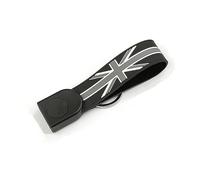 Car Key Cover Key Case Keychain Smart Remote Fob Shell Compatible with Mini Cooper After 2014 Third Generation F Series F54 F55 F56 F57 F60 PJ01 (Key Chain, Grey Union Jack)