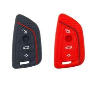 Car Key Cover Key Holder Case Cover Shell Silicone For BMW X1 X2 X3 X5/X6 2 3 5 6 7 2016 4 Button For Smart Keys 2 Pcs/lot-1black 1red