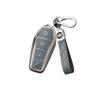 Car Key Cover Keyring Fit for BYD Han Ev Qin Plus Atto 3 Dolphin Second Song Pro dmi Tang Dm MAX Yuan Seal E9，Key Case Key Fob Accessories,Grey-B