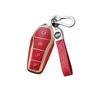Car Key Cover Keyring Fit for BYD Han Ev Qin Plus Atto 3 Dolphin Second Song Pro dmi Tang Dm MAX Yuan Seal E9，Key Case Key Fob Accessories,Red-B
