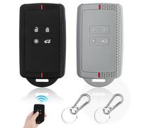 Car Key Cover Set, 2pcs TPU Silicone Key Fob Holder, 4-Button Design for Renault Clio, Captur, Megane, Koleos, Kadjar, Kangoo, Twingo, Talisman, Espace & Dacia Duster (Keychain Included)