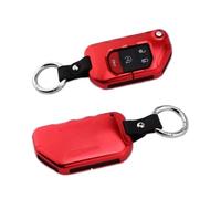 Car Key Cover Zinc Alloy Silver/Red/Black Car Key Case Keyless Cover Key Shell Car Accessories For Wrangler 2018 Key Shell(Rood)