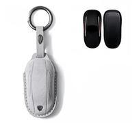 car key fob case Case for Car for Tesla for Model for X for S Car Key Case Auto Accessories Remote Keychain Suede Buttons Shell Protector(Dark green style S)