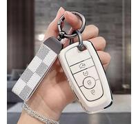 Car Key Fob Case for Ford Mustang Mach-E 2020-2024,Car Remote Control Key Case Shell Car Key Cover Cases Keychain Buttons Car Key Shells Car Accessories,Beige-B-4