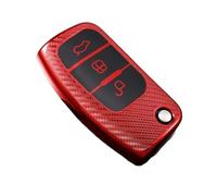 Car Key Fob Cover Carbon Fiber TPU Car Key Cover Case For Ford For Focus 2 MK2 For Fiesta For Mondeo For Galaxy For Falcon For Territory For Ecosport Protector Key Shell(Rood)