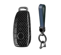Car Key Fob Cover For AMG A B C E S Class Car Key Case Cover Keychain W204 W205 W212 W176 GLC CLA W177 PC Carbon Fiber Car Key Rings Key Shell(L)