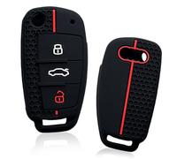 Car Key Fob Cover for Audi A1 A3 S3 RS3 A4 S4 RS4 A6 S6 RS6 A8 Quattro Q2 Q3 Q5 Q7 R8 TT TTS 3 Buttons Soft Silicone key Protection Remote Fod Shells Protector TPU Case Black and Red