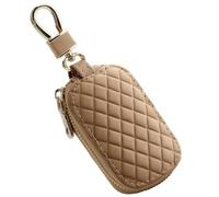 Car Key Fob Cover for Ford Tourneo, Custom, Courier, Capri, PUMA, Gen-E, Explorer EV 2024-2025, Waterproof Leather Key Case, Zippered Full Protection Key Holder, Anti-scratch Pouch , brown