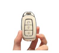Car Key Fob Cover TPU Car Remote Key Case Cover Shell Fob For Hyundai I30 Ix25 For Elantra For KONA For Solaris For Azera For Grandeur Ig TM For Accent For Santa For Fe Key Shell(Wit)