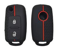 Car Key Holder Suitable for Golf for Passat POLO for Skoda Folding 2-button Honeycomb Pattern Silicone Key Cover Hollow Style(A)