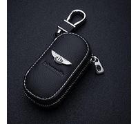 Car Key Pouch for Bentley Continental GT Flying Spur Bentayga Mulsanne Leather Remote Case Car Key Cover Key Holder Hook Badge Decorative Accessories,B