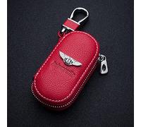 Car Key Pouch for Bentley Continental GT Flying Spur Bentayga Mulsanne Leather Remote Case Car Key Cover Key Holder Hook Badge Decorative Accessories,D