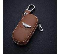 Car Key Pouch for Bentley Continental GT Flying Spur Bentayga Mulsanne Leather Remote Case Car Key Cover Key Holder Hook Badge Decorative Accessories,A