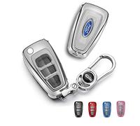 Car Key Protective Cover for Ford,TPU Car Key Case with Fob, fit to Ford Fiesta/Focus/Mondeo.etc - Silver