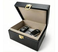 Car Key Signal Blocker Box, [4-6 Keys Capacity] Sevenwalls Faraday Box for Car Keys, Premium Leather Anti-Theft Key Fob Protector RFID Signal Blocking Box for Car Keys, 14 x 11 x 7.5 cm, Black