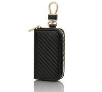Car Key Signal Blocking Key Pouch, Black RFID Signal Blocker Secure Wallet Anti Theft Pouch Portable Car Case with Zipper Closure for Vehicle Security and Data Protection