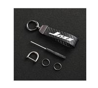Car Keychain for Honda Jazz, Microfiber Leather Key Chain Men Women with Anti-Lost 360°Rotatable Swivel D-Ring,Black
