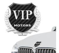 Car Label Stickers - VIP Letter Design Auto Badges, Metal 1.97x2.13 Inches Anti-rust Auto Body Car Decals, Metal Signs Wheat Ear Pattern, Carbon Fiber VIP Badge For Cars Exterior