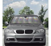 CAR+ LASER40 Laser Front Sun Shade Block Folding Windscreen, Silver