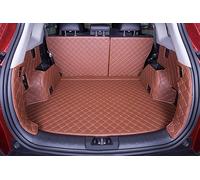 Car Leather Boot Liner Mat for Ford Mustang MARCH E 2021 2022 2023 2024 2025, Waterproof Anti-Scratch Non-Slip Trunk Pad, Cargo Tray Protector Liners Accessories,Brown
