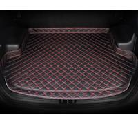 Car Leather Boot Liner Mat for Genesis GV80 G70 Coupe G80 GV70 G90 GV90, Waterproof Anti-Scratch Non-Slip Trunk Pad, Cargo Tray Protector Liners Accessories,Black+Red Plus