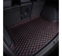 Car Leather Boot Liner Mats for Au-di A6 Saloon mk C7 2011-2017, Tailored Non-Slip Rear Trunk Cargo Tray Protector Pad Boot Liners Anti-Dirty Luggage Mat,E/Black~red