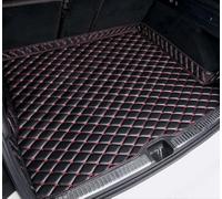 Car Leather Boot Liner Mats for Audi Q8 2018 2019 2020 2021 2022 2023, Car Boot Liner with Raised Edges, Auto Rear Trunk Carpet Protector Pad Custom Waterproof Accessories,D Black+Red