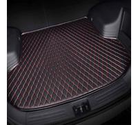Car Leather Boot Liner Mats for Jaguar F-Pace SVR 2018 2019 2020 2021 2022 2023 2024, Waterproof Anti-Scratch Trunk Pad Cargo Tray Protector Liners Floor Guard Cover Accessories,E Black Red