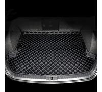 Car Leather Boot Liner Mats for Peugeot 5008 II 7-Seat 2017-2022 2023 2024 2025, Rear Trunk Cargo Pad Luggage Tray Protector Non-Slip Durable Waterproof Mat,Black+beige Plus