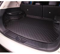 Car Leather Boot Liner Mats for Peugeot 5008 II 7-Seat 2017-2022 2023 2024 2025, Rear Trunk Cargo Pad Luggage Tray Protector Non-Slip Durable Waterproof Mat,Black Plus
