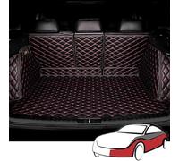 Car Leather Boot Liner Mats for Peugeot E-3008 2023 2024-, Waterproof Anti-Scratch Trunk Pad Cargo Tray Protector Liners Floor Guard Cover Accessories,E Black Red