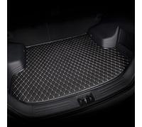 Car Leather Boot Liner Mats for Peugeot RCZ (Coupe) 2009 2010 2011 2012 2013-2015, Waterproof Anti-Slip Cargo Tray Liners Anti-Scratch Carpets Interior Accessories,- Black Beige