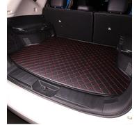 Car Leather Boot Liner Mats for VW T-Cross 2019-2023 2024 2025, Rear Trunk Cargo Pad Luggage Tray Protector Non-Slip Durable Waterproof Mat,Black+red