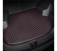 Car Leather Boot Mats for VW Atlas 7-seat 2016 2017 2018 2019 2020, Car Accessories Auto Interior Decoration Car Boot Mats Waterproof Protector Carpet,Black-Red
