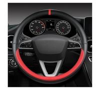 Car Leather Car Steering Wheel Cover Non-Slip 38cm For Seat For Tarraco For Arona For Ateca For Ibiza(Red O Shape)