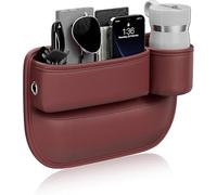 Car Leather Cup Gap Bag for BMW X6 F16 2015-2019, Adjustable Seat Storage Box for Phones, Glasses, Keys, Cards.