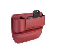 Car Leather Cup Holder Gap Bag for City 6. Gen 2008 2009 2010 2011 2012 2013 2014, Multifunctional Seat Storage Box Front Seat Gap Filler Organiser Accessories,A/Red-A/Copilot