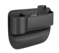 Car Leather Cup Holder Gap Bag for City 6. Gen 2008 2009 2010 2011 2012 2013 2014, Multifunctional Seat Storage Box Front Seat Gap Filler Organiser Accessories,A/Black-A/Copilot