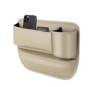 Car Leather Cup Holder Gap Bag for Hyundai SantaFe 6seats/2019, Multifunctional Seat Storage Box Front Seat Gap Filler Organiser Accessories,A/Beige-A/Main driver