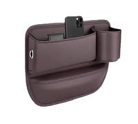 Car Leather Cup Holder Gap Bag for KIA Forte /K3 3. Generation 2019 2020 2021, Multifunctional Seat Storage Box Front Seat Gap Filler Organiser Accessories,A/Dark Brown-A/Main driver
