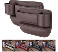 Car Leather Cup Holder Gap Bag, Suitable for Land RoverRange Rover IV L405 2017-2021, Seat Gap Storage Box, Car Seat Gap Organizer,Car Seat Gap Organizer,Brown