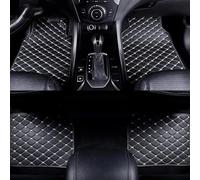 Car Leather Floor Mats for Jeep Wrangler (2door,crossing bridge14cm) 2011-2017, Waterproof Non-Slip Protector Carpets Front Rear Floor Mat Set Styling Accessories,B Black+white