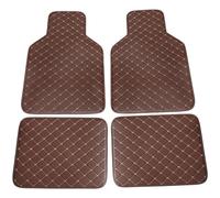 Car Leather Floor Mats for Nissan Qashqai 2014-2021, 4Pcs Custom Automotive Non-Slip Protection Carpets, Front Rear Row Foot Cargo Liners Pads Accessories, D/Brown